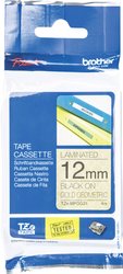 Taśma do nadruku z wzorem  Brother TZe TZe-MPGG31  Kolor taśmy: złoty (wzory geometryczne) Kolor nadruku:czarny 12 mm 4 m