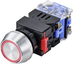 Przełącznik wciskany TRU COMPONENTS LAS0-L-11ZEB/R/12V TC-9428144, 22 mm, 250 V, 5 A, 1 szt.