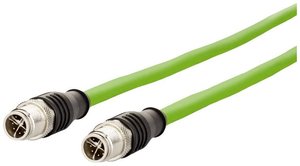 Kabel M12 Industrial Ethernet, kodowanie X, 1,0 m, złącze proste M12 - złącze proste M12, PUR Kabel LAN Metz Connect 142M2X11010, 1 szt., M12, CAT 6a, S/FTP, 1.00 m, zielony