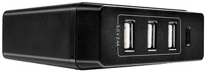 LINDY  Ładowarka USB 72 W gniazdo Maksymalne natężenie wyjściowe 3 A Ilość wyjść: 4 x USB-A, USB-C USB Power Delivery (USB-PD)