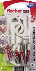 Fischer DuoPower 6x30 EasyHook Round K (6) Zestaw kołków   557923 1 zest.