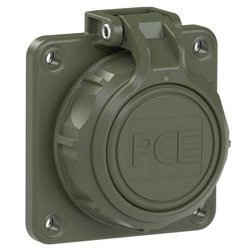 Gniazdo stykowe ochronne natynkowe 75x75 nat pokrywa uchylna IP66/68 (brąz zielony) Złącze z uziemieniem PC Electric 20352-8u, IP66, IP68