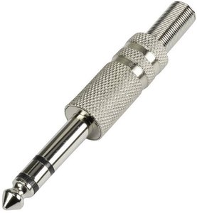 Złącze męskie jack 6,35 mm TRU COMPONENTS 595203, złocony, złącze męskie proste, 1 szt.