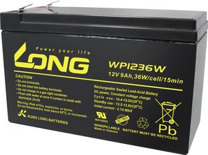 Akumulator ołowiowy Long WP1236W WP1236W, AGM, 12 V, 9 Ah