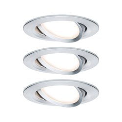 Oprawa wpuszczana LED Nova Coin zestaw podstawowy obrotowa okrągła 84mm 50° Coin 3x6W 3x460lm 230V 2700K aluminium obracana Lampa do zabudowy Paulmann Nova 93451 Zestaw 3-elementowy 18 W 470 lm