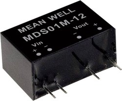 Moduły konwertera DC/DC serii MEANWELLL Seria MDS01 SIP/SIL7 Obudowa Pojedyncze wyjście Stosunek napięcia wejściowego: 1:1 Moc: 1W nieregulowany Medyczny Moduł przetwornicy DC/DC Mean Well MDS01M-15 MDS01M-15, 1 W, 67 mA, 1 szt.