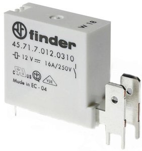 Przekaźnik z przyłączem do PCB i złączami płaskimi, 1 styk zwierny 16 A, cewka czuła na 6 V DC  Przekaźnik SMT Finder 45.71.7.006.1310 45.71.7.006.1310, 400 V/AC, 16 A, 1 szt.