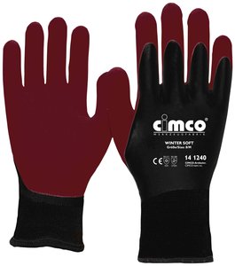 Cimco Winter Soft dunkelrot/schwarz 141240 Winyl Rękawice robocze Rozmiar rękawic: 8, M EN 388    1 par(a)