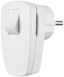 Wtyczka Schuko z przełącznikiem z tworzywa sztucznego z możliwością ponownego podłączenia, biała Wtyczka kątowa z uziemieniem REV 0512100777, IP20