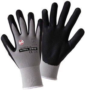 Rękawice robocze L+D worky NITRIL GRID 1167-10, Rozmiar rękawic: 10, XL, czarny, szary