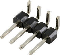Głowica kołkowa 2,54 mm, kątowa, liczba rzędów: 1 Liczba biegunów w rzędzie: 4 TRU COMPONENTS TC-8596928 Listwa kołkowa, męska, standardowa 1 szt.