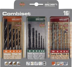 Komplet wierteł uniwersalnych  16 szt. Alpen  801003100