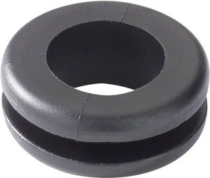 Przepusty uszczelniające HellermannTyton, HV1208-PVC-BK-M1, 633-02080, (Ø x W) 14 mm x 8 mm, czarny, 1 szt.