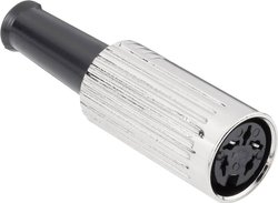 Złącze męskie okrągłe DIN TRU COMPONENTS 1579000, CuZn (mosiądz), złącze żeńskie proste, 1 szt.