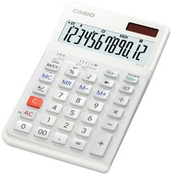 Casio JE-12E-WE  Kalkulator stołowy biały Wyświetlacz: 12 bateryjne, energią słoneczną (S x W x G) 111 x 178 x 24 mm