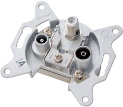 Schwaiger RDS808 011 gniazdo TV + radio metalik Gniazdo antentowe Schwaiger RDS808011 1 szt.