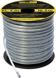 Sinuslive KL-4,0s kabel głośnikowy silverlook cynowany 16,5 m 4 mm² z wtykiem na mini szpuli Zestaw kabli głośnikowych  Sinuslive KL-4,0s