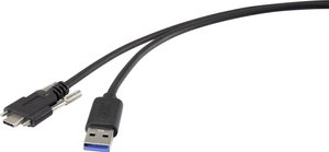 renkforce Kabel połączeniowy USB 3.1 (Gen 1) A / C z opcją montażu 1 m USB 3.2 Gen 1 (USB 3.0) Renkforce RF-3773814, 1.00 m, czarny