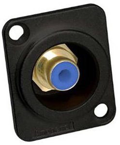 Złącze męskie RCA/Cinch Amphenol ACJB-BLU, złocony, złącze żeńskie z kołnierzem, 1 szt.