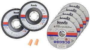 kwb 712051, tarcze tnące + tarcze szlifierskie, Ø szlifierka kątowa do cienkiego szlifowania 115 mm Zestaw tarcz tnących kwb  712051 115 mm 7 szt.