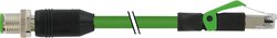 M12 szt. 0° / RJ45 szt. Ekranowany 0°, Ethernet PUR 2xAWG22 ekranowany, UL, CSA+Schienk. 10 m. Złącze konfekcjonowane czujnika/aktuatora Murr Elektronik 7000-44711-7961000, 10.00 m, 1 szt.