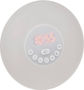Radiobudzik i lampa stołowa z symulacją światła dziennego Wake-Up Light 60.2019.02 Budzik TFA Dostmann Wake-Up Light 60.2019.02, biały