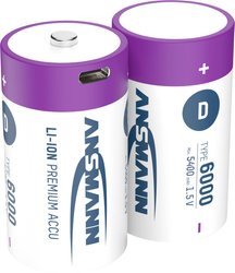 Akumulator D/R20 Ansmann LR20 USB-C  Li-Ion 6000 mAh 1.5 V 2 szt.