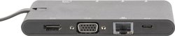 DIGITUS USB 3.1 Type C Multiport Travel Dock, 9 Port, 4K, 2x Video, 2x USB Type-C, 2x USB 3.0, RJ45, 2x czytnik kart (MicroSD, SD / MMC), czarny Stacja dokująca do notebooka Digitus Stacja dokująca do notebooka  Pasuje do produktów marki: uniwersalny  z f
