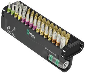 Bity Wera Bit-Check 30 Wood TX HF 1 05057436001 30 Teile TORX, krzyżakowy Phillips, krzyżakowy Pozidriv