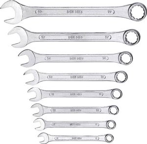 Zestaw kluczy widełkowych i oczkowych, 8 szt. Klucz oczkowy zestaw kwb  460390
