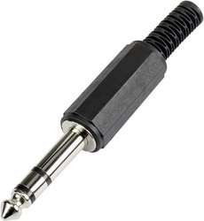 Złącze męskie jack 6,35 mm TRU COMPONENTS 595201, niklowany, złącze męskie proste, 1 szt.
