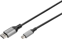 kabel DisplayPort, Mini DisplayPort Digitus DB-340106-020-S DB-340106-020-S, DisplayPort 1.4, ekranowanie, HDMI High Speed, aluminiowa wtyczka, 2 m