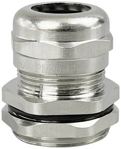TRU COMPONENTS  Dławnica kablowa  M25  mosiądz (niklowany) Dławnica kablowa TRU COMPONENTS TC-10302840, 1 szt.