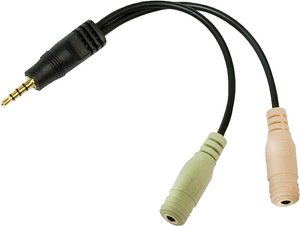 LogiLink CA0021  Jack Audio Przejściówka, adapter [1x złącze męskie jack 3,5 mm - 2x złącze żeńskie jack 3,5 mm] czarny