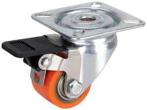 Zestaw kołowy skrętny PU 35x25 mm Kula do dużych obciążeń, wysokość 58 mm, płytka 60x60 mm, nośność 100 kg, hamulec Kółko skrętne dörner + helmer 771035 1 szt.