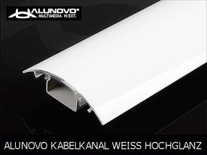 Kanał kablowy Alunovo, HW90-100, biały (błyszczący), (D x S x W) 1000 x 80 x 20 mm,1 szt.