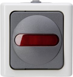Przełącznik z kontrolką Komplet Kopp BlueElectric 561656007, szary