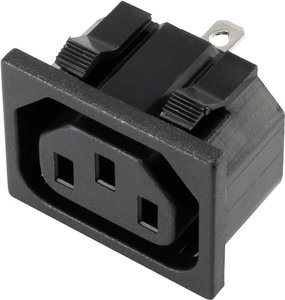 Złącze męskie IEC TRU COMPONENTS 1365769, styki: 3, 250 V, 15 A, 1 szt.