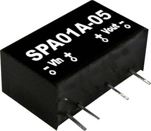 Przetwornica napięcia DC/DC MeanWell serii SPA01 SIP / SIL6 Case Single Output: 2:1 moc: 1W Moduł przetwornicy DC/DC Mean Well SPA01A-05 SPA01A-05, 1 W, 200 mA, 1 szt.