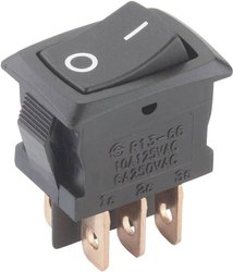 Przełącznik TRU COMPONENTS 1587831, 250 V/AC, 6 A, 2 x wł/wł, zatrzask, 1 szt.