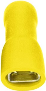 Konektor żeński, pełna izolacja PCW, tuleja, 6.3x0.8 mm, 4-6 mm2, żółty