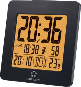 Budzik Renkforce Radio budilica 1383425, czarny