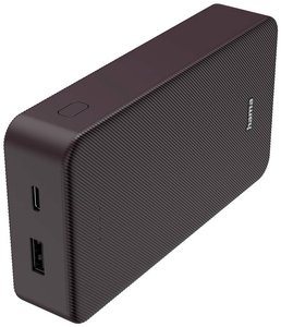 Zasilacz „Color 20”, 20000mAh, 2 wyjścia: USB-C, USB-A, śliwkowy Powerbank Hama  20000 mAh Fast Charge LiPo