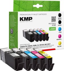 KMP Tusz Zamiennik Canon PGI-580PGBK XXL, CLI-581BK XXL, CLI-581C XXL, CLI-581M XXL, CLI-581Y XXL Czarny, Foto czarny, Cyjan, Magenta, Żółty  atrament KMP C116V 1576,0255, 1 zest.