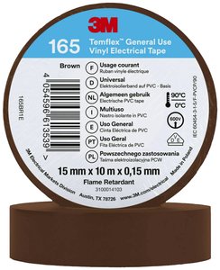 Taśma izolacyjna 3M Temflex™ 165 165BR1E Temflex™ 165 (D x S) 10 m x 15 mm 10 m 1 szt.