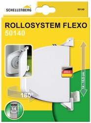 Schellenberg 50140 nawijarka przykręcana FLEXO Mini na zawiasach biała Zwijacz natynkowy Schellenberg 50140 1 szt.