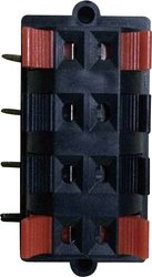 Złącze głośnikowe, zabudowa pozioma, ilość biegunów: 8, czarny, 1 szt.