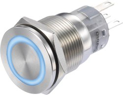 Przycisk TRU COMPONENTS LAS1-AGQS-11E/B/12V 1272972, 19 mm, 250 V/AC, 3 A, 1 szt.