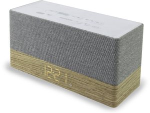 Radiobudzik soundmaster UR620 UKW funkcja ładowania akumulatora drewno, szary