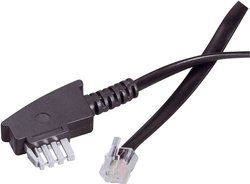 Kabel zmostkowany Basetech TAE-N  3.00 mczarny [1x złącze męskie TAE-N - 1x złącze męskie RJ11 6p2c] 3.00 m czarny Basetech